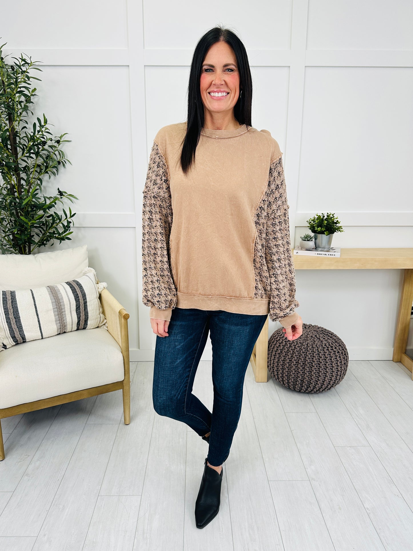 Feels Like Home Sweater in Latte