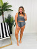 The Olivia Swim Top In Black/White Stripe