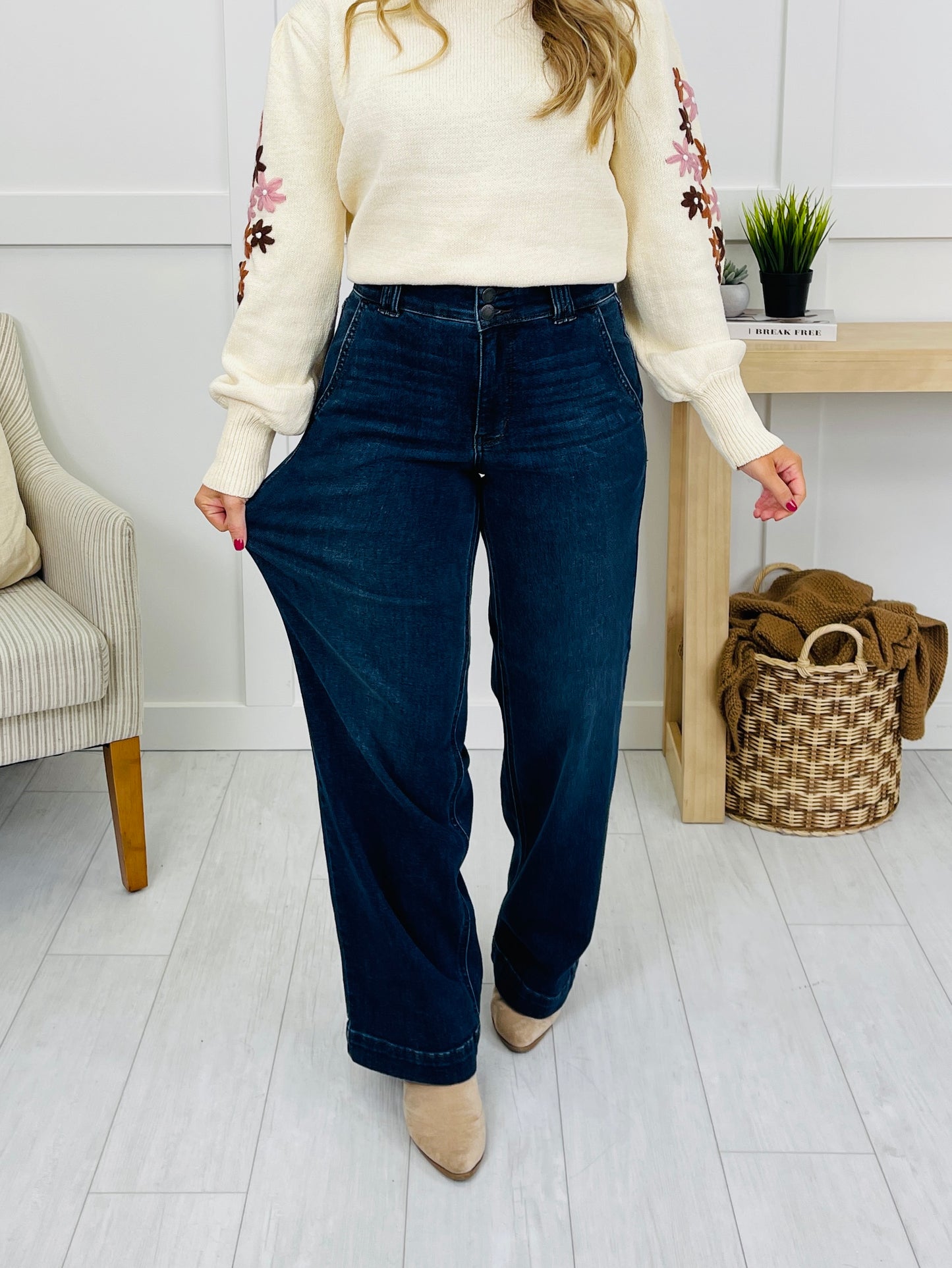 Judy Blue Double Time Wide Leg Jeans