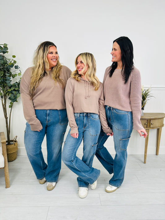 Judy Blue Cool and Collected Cargo Straight Jeans