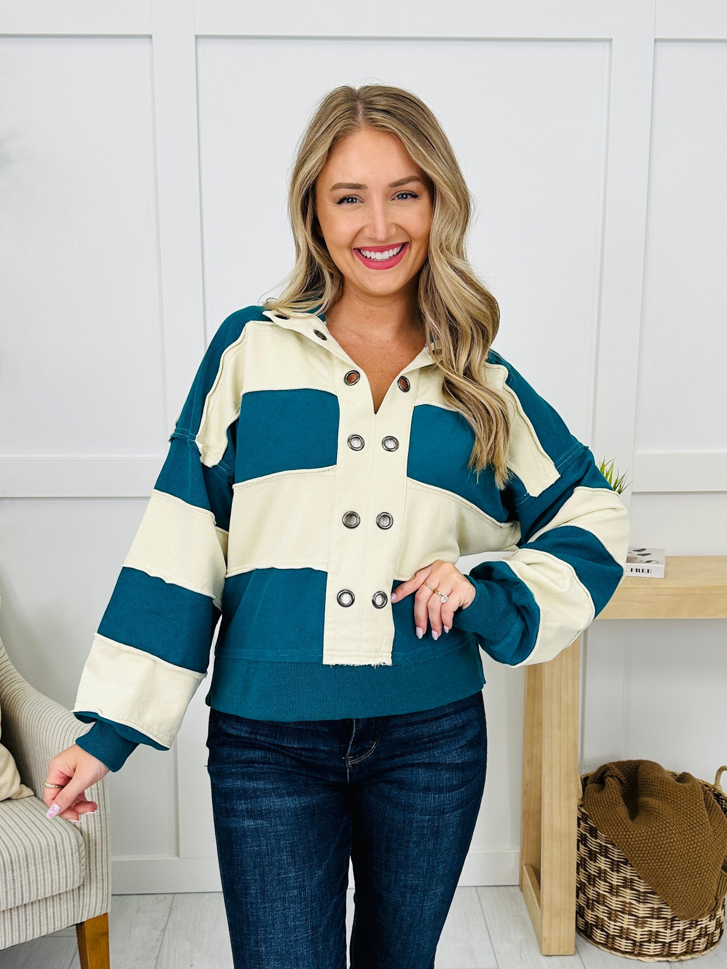 Blocklane Pullover in Teal Combo