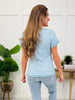 Soft Hearted Henley Top In Blue