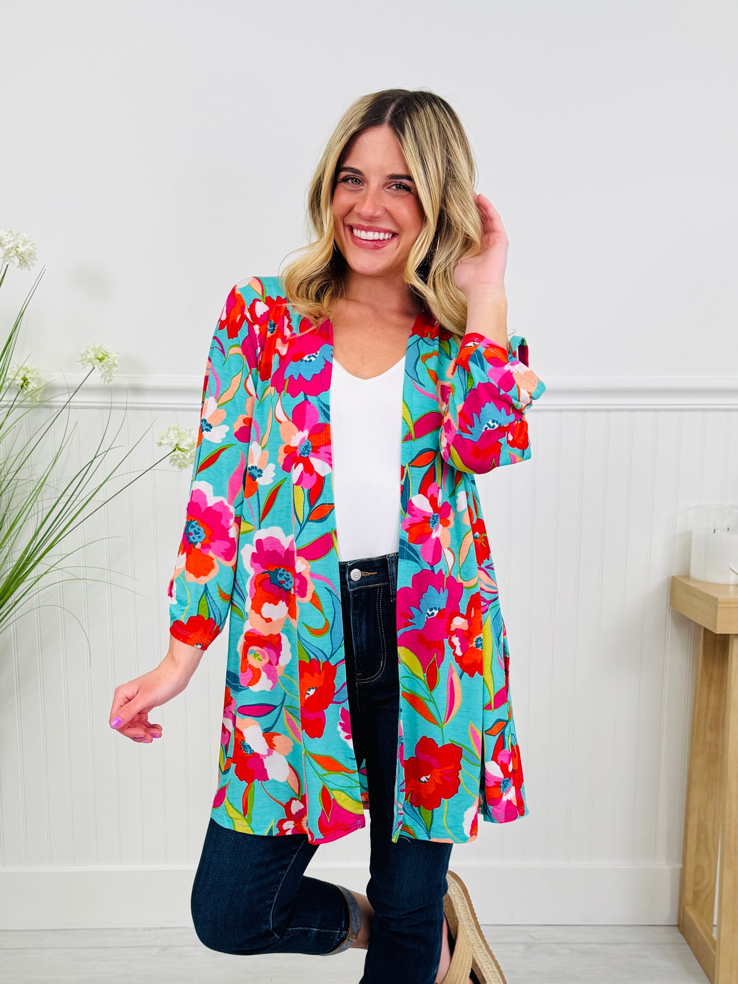 Layered in Spring Cardigan In Floral Print
