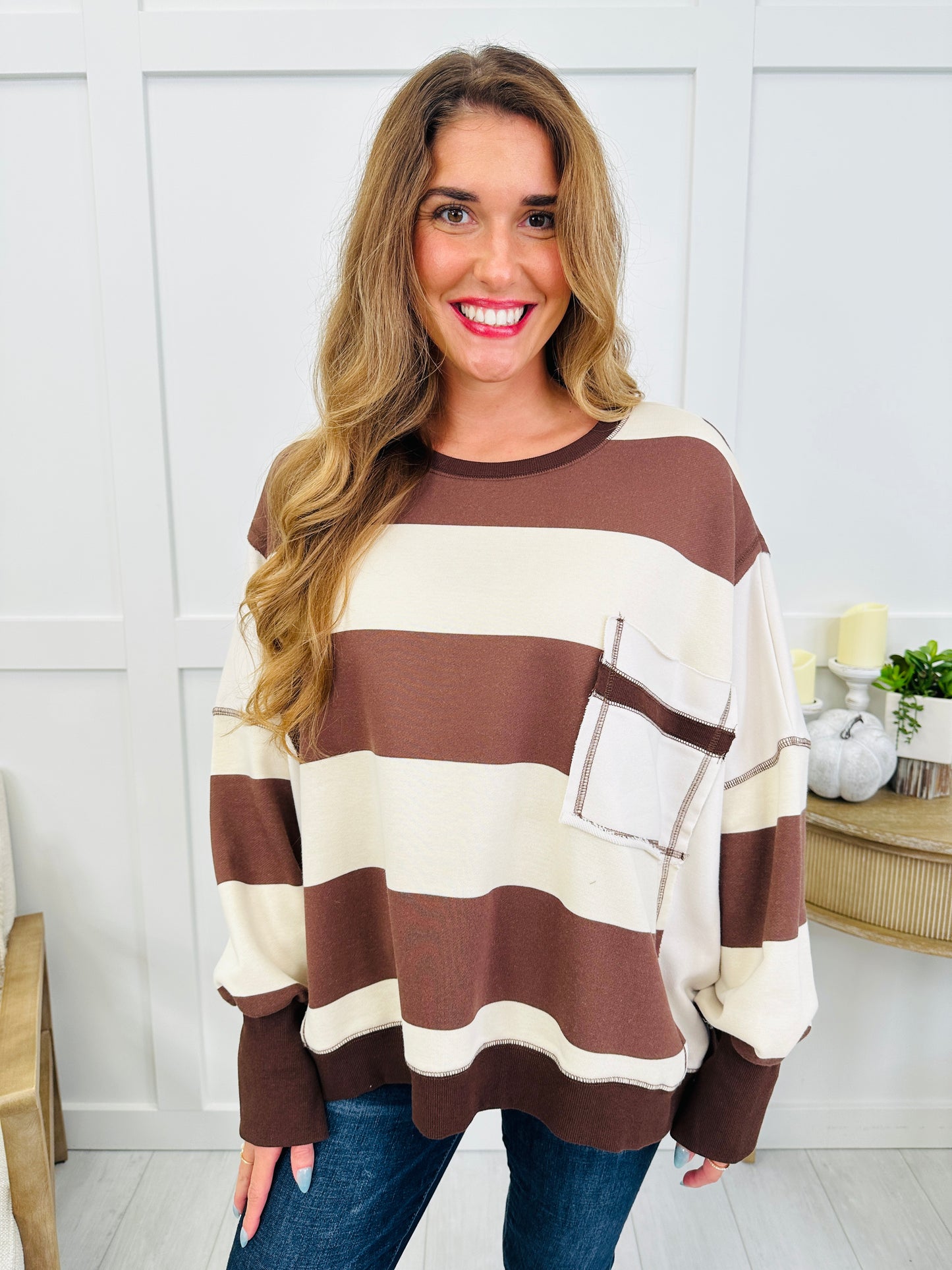 Daydream Route Top In Brown/Ivory