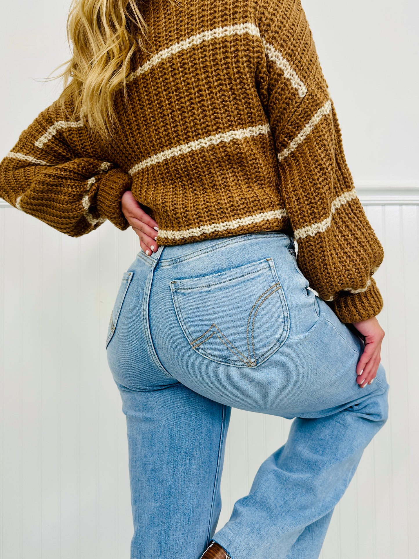 Fall Into Your Cart Tummy Control Wide Leg Jeans