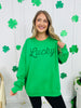 Green Glitter Lucky Crewneck Sweatshirt