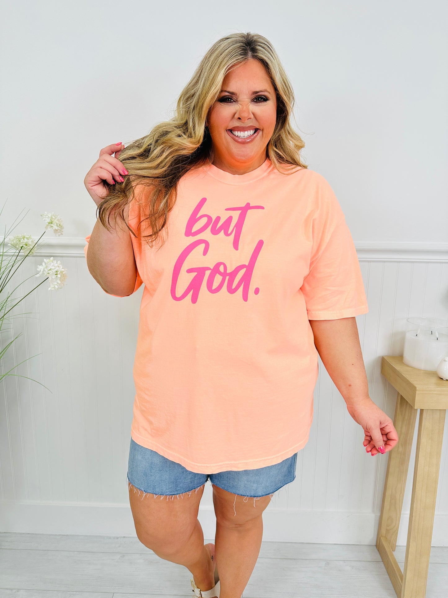 But God Neon Graphic Tee in Multiple Colors