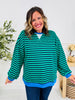 Stripe Story Pullover In Green