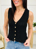 DOORBUSTER! Buttoned Elegance Tank Top- Multiple Colors!