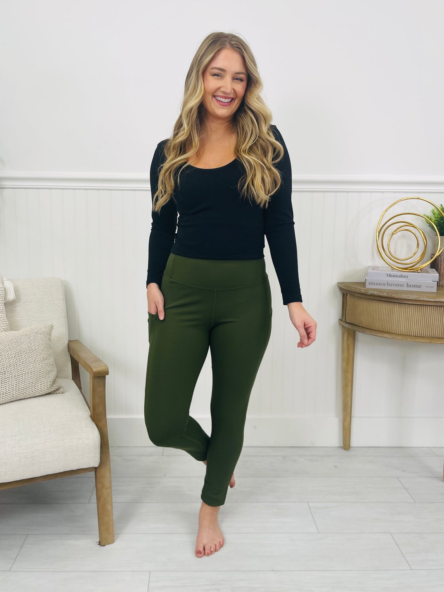 Easy Choice Leggings In Army Green