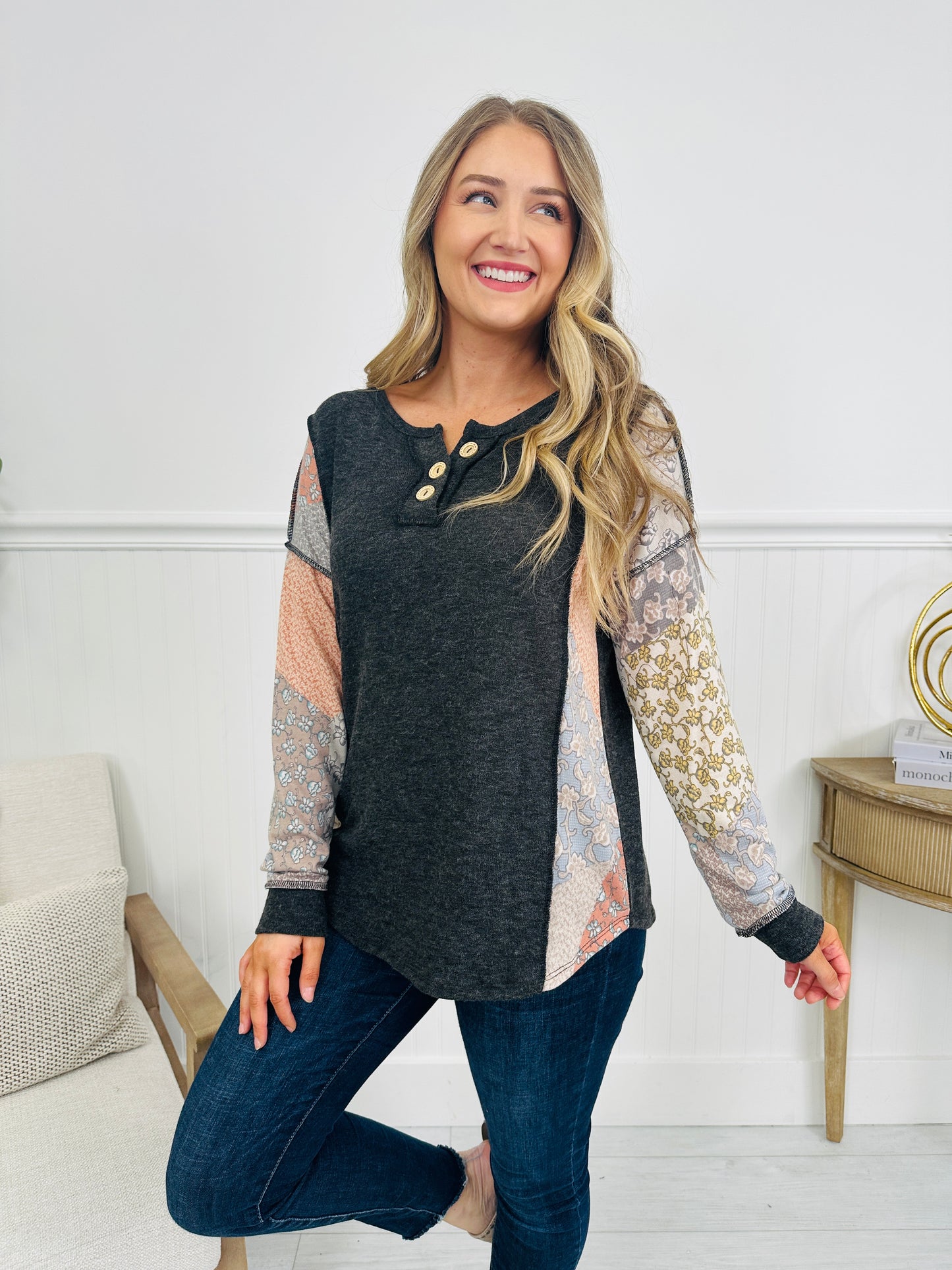 The Mixed Moment Top in Vintage Charcoal