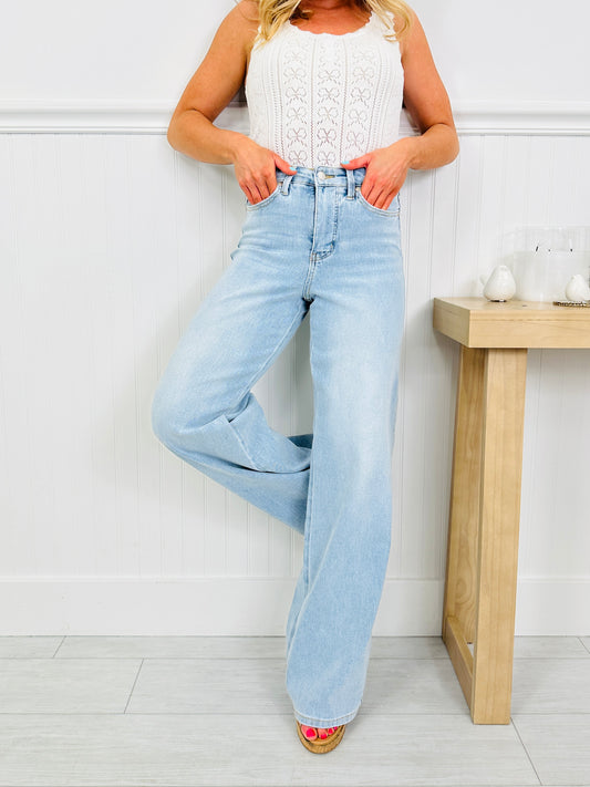 Judy Blue Made For Summer Retro Wide Leg Jeans in Regular and Petite