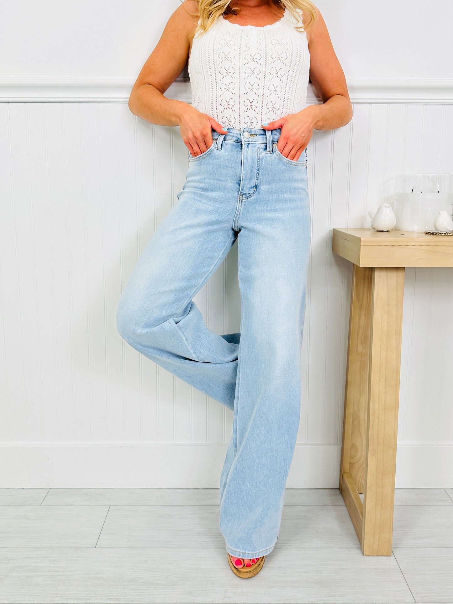 Judy Blue Made For Summer Retro Wide Leg Jeans in Regular and Petite
