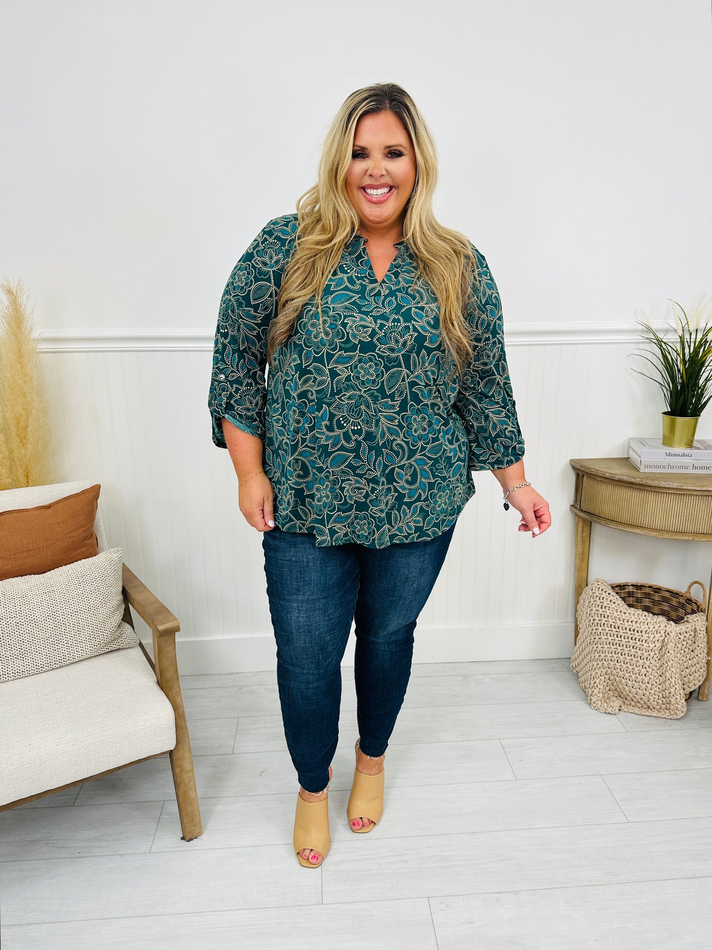 Fall Into You Top in Hunter Green