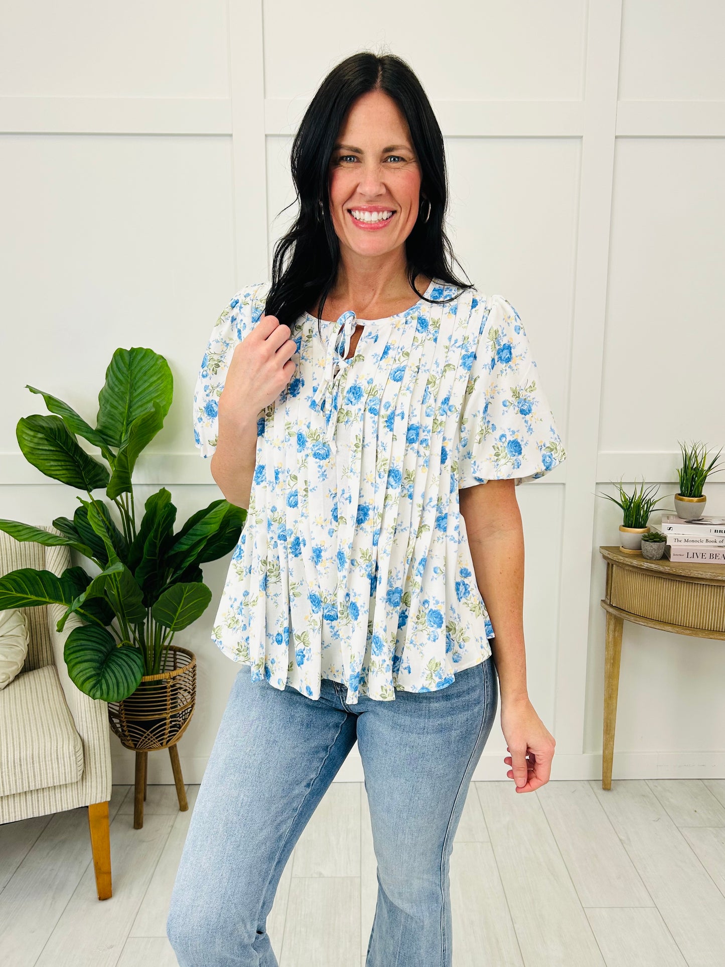 Vintage Blossoms Top In Ivory