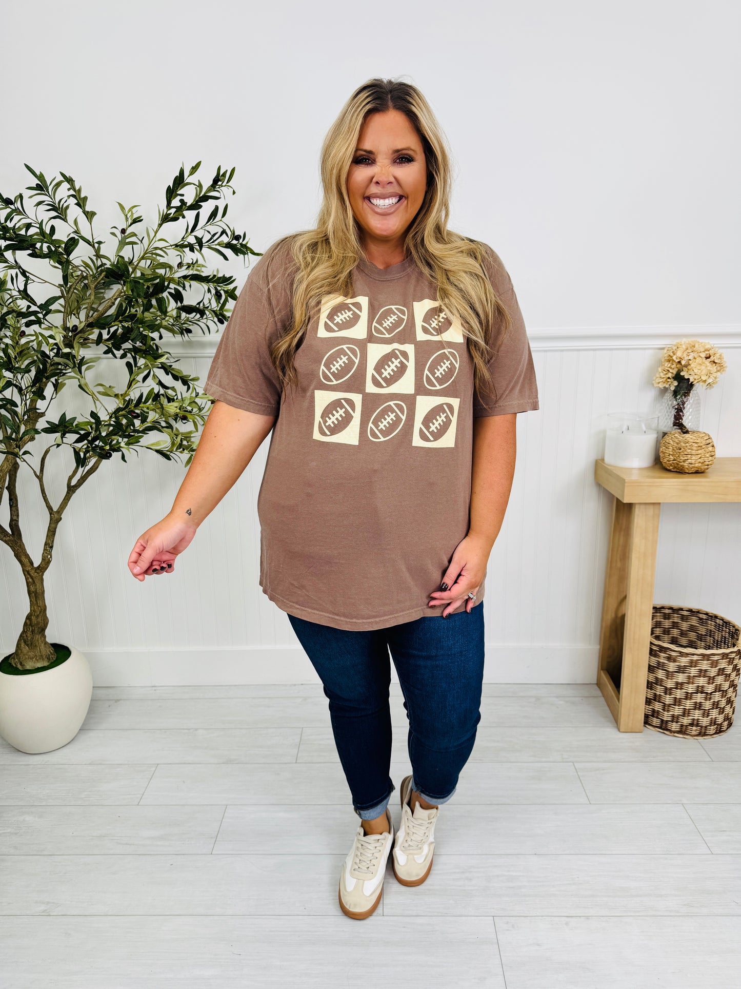 Retro Checkered Football Graphic Tee