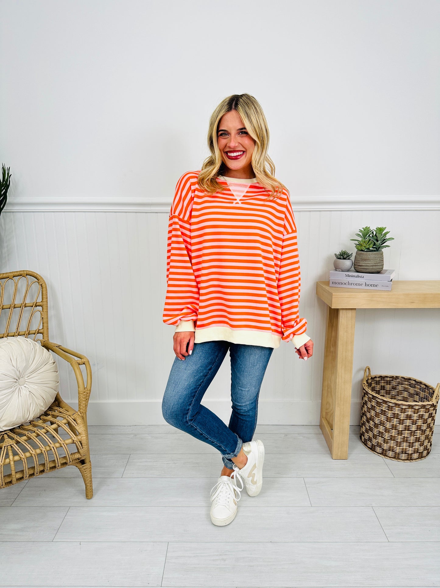 Stripe Hype Pullover Top in Four Colors