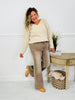 Judy Blue Cocoa Crush Retro Wide Leg Criss-Cross Jeans