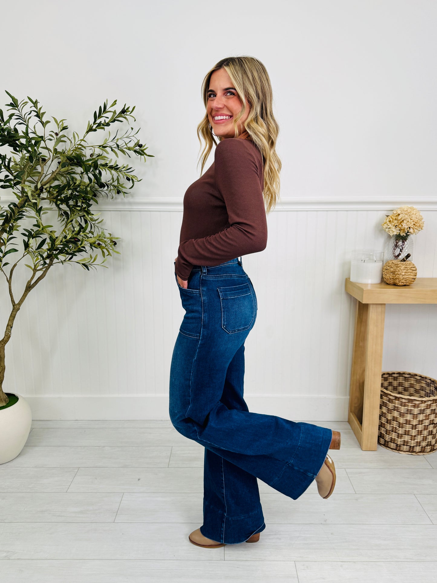 Full Of Style Tummy Control Wide Leg Jeans In Multiple Inseams