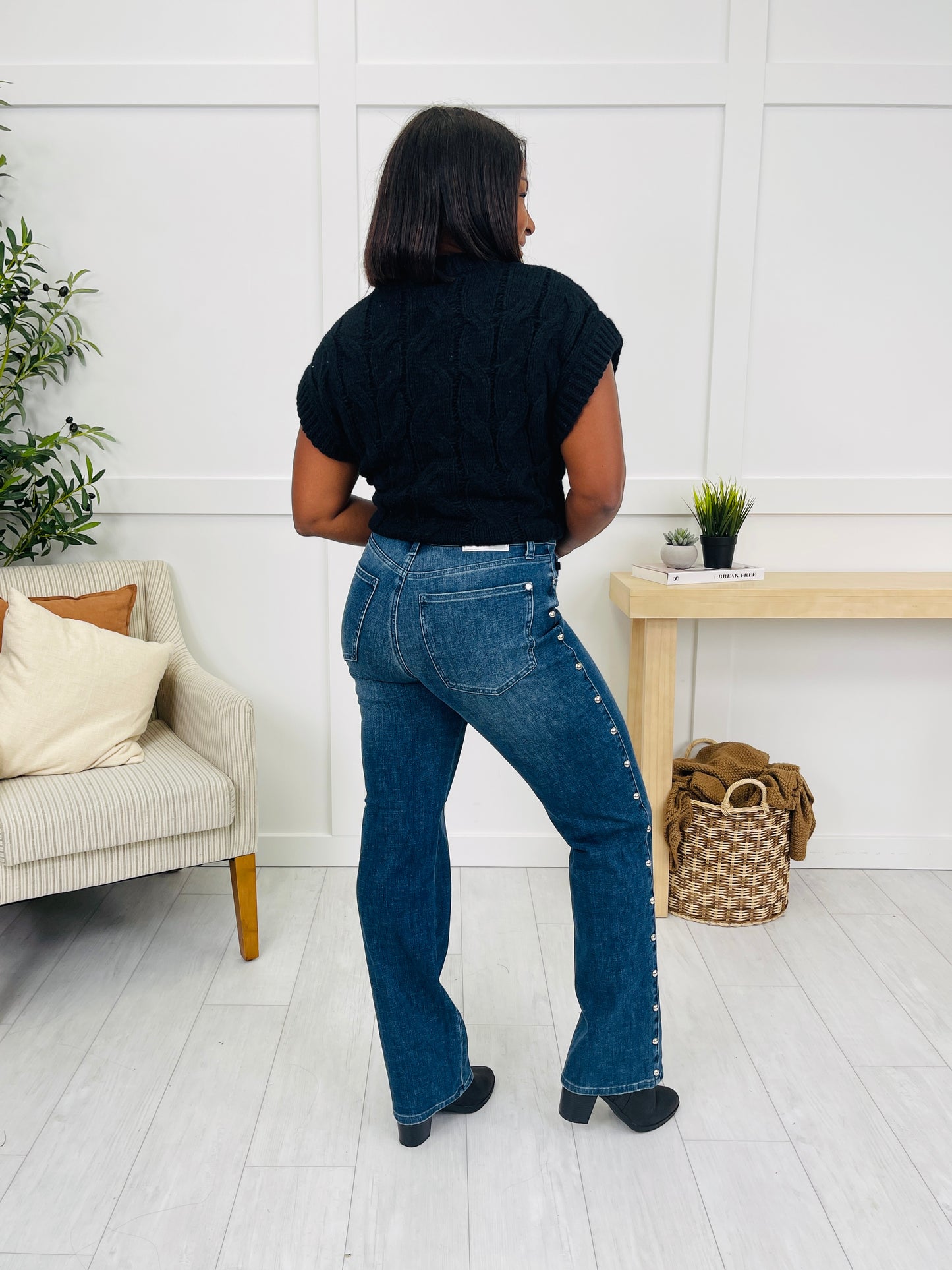 Judy Blue Straight Up Stud Straight Leg Jeans