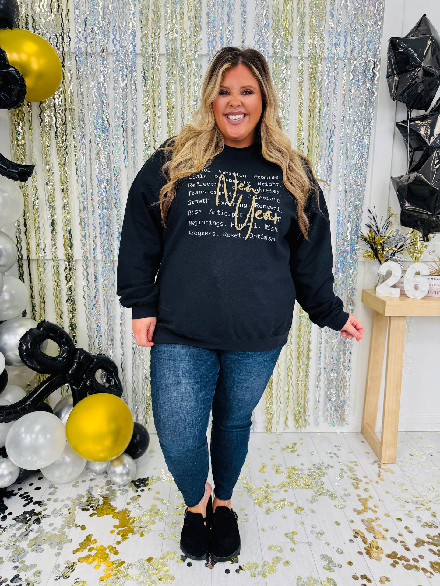 New Year Affirmations Graphic Crewneck Sweatshirt