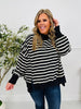 Stripe Up Your Alley Pullover In Black
