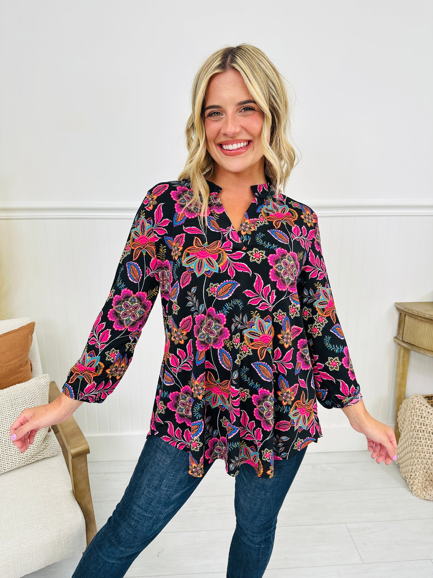 Fall Into You Top in Hot Pink