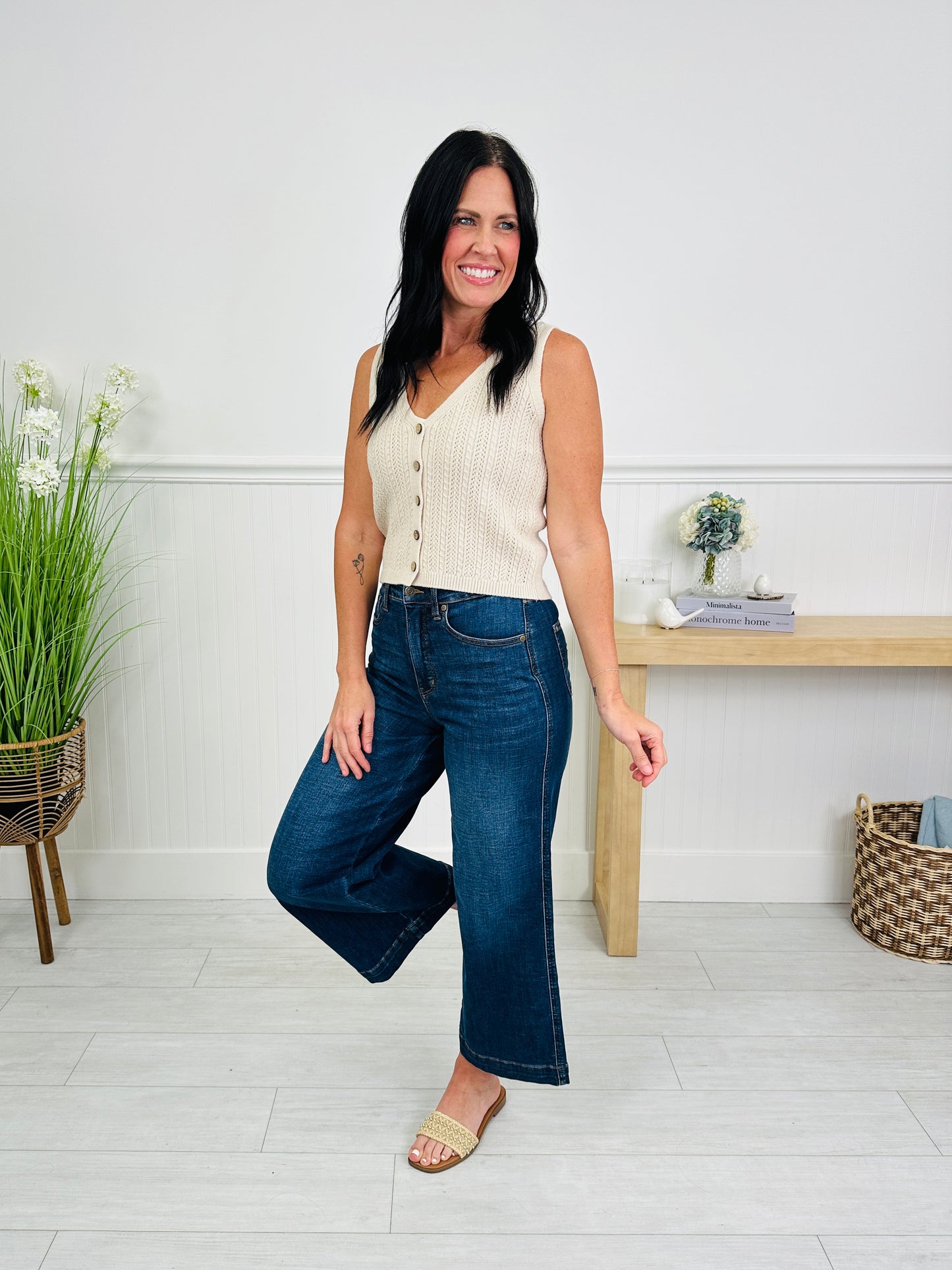 Judy Blue Set The Standard Tummy Control Ankle Wide Jeans