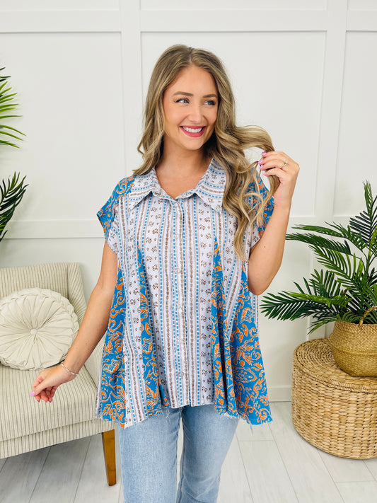 Pattern Crush Top in Blue