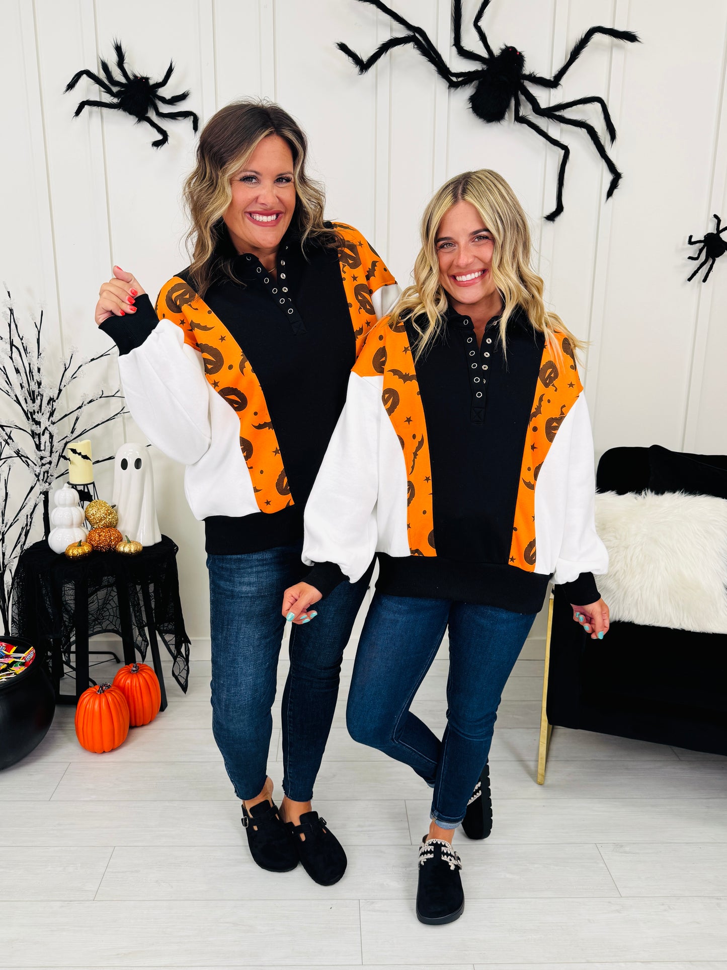 Halloween Happenings Pullover In Pumpkin Print