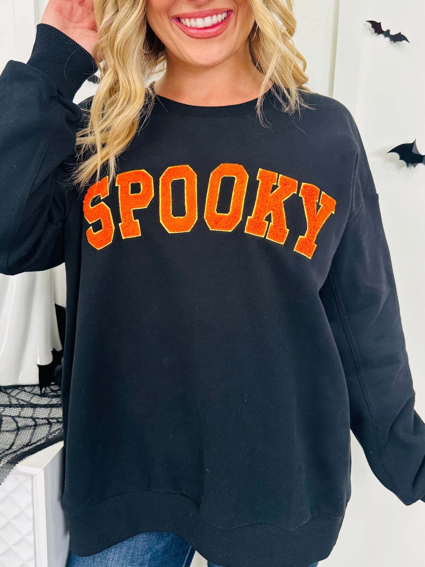Spooky Chenille Patch Crewneck Sweatshirt