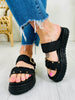 The Coastal Way Sandals In Black Raffia