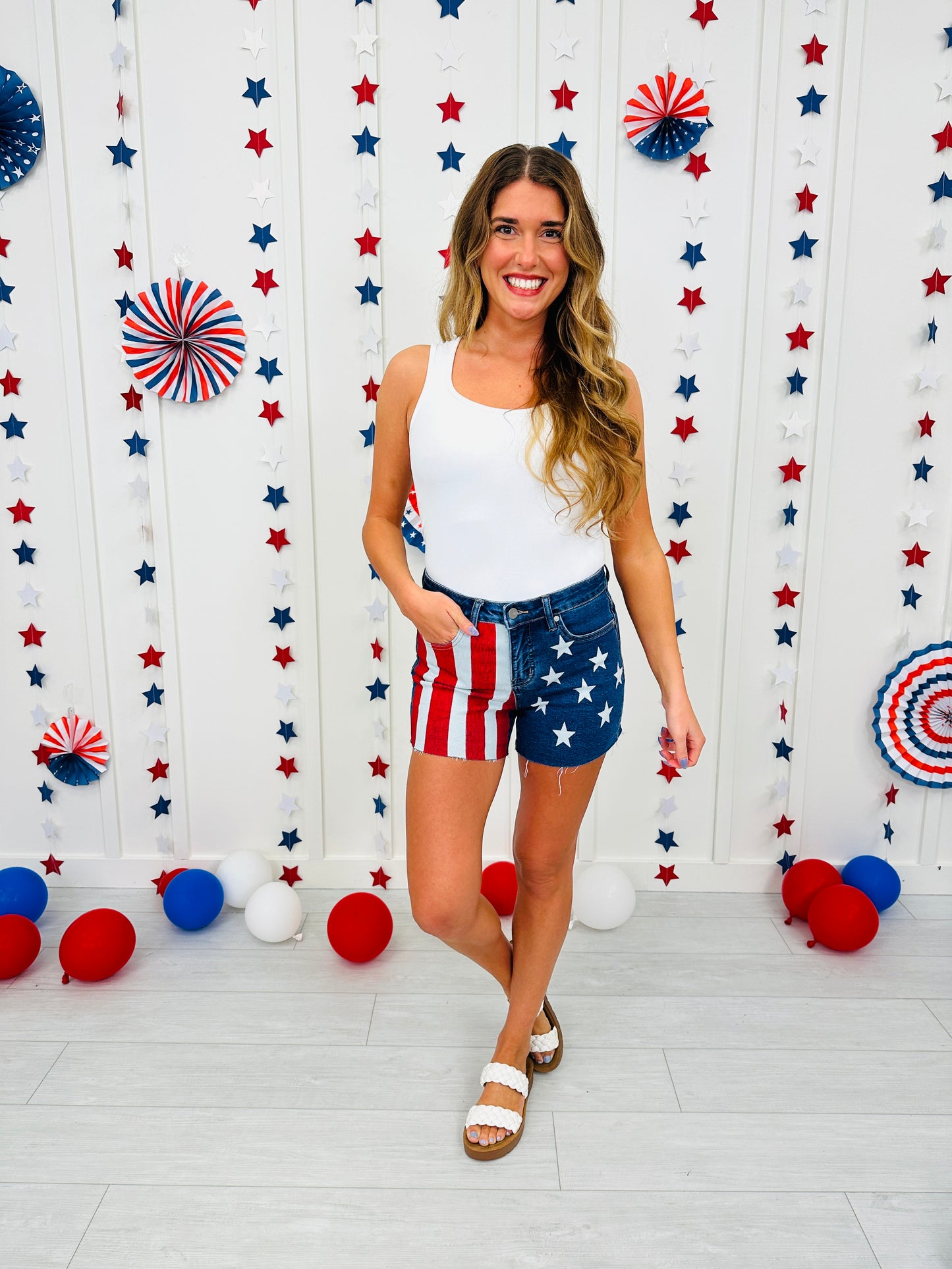 Stars and Stripes Forever Tummy Control Shorts