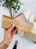 Boho Block Clogs In Taupe