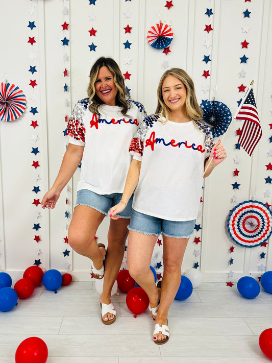 Shimmering Independence Top