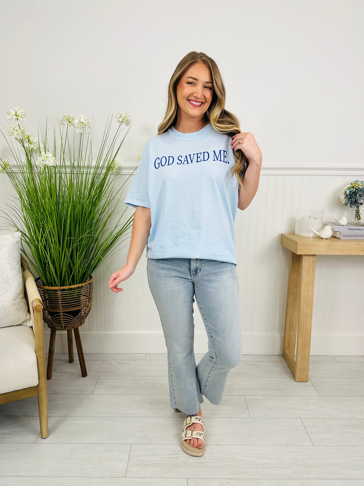 God Saved Me Graphic Tee in Multiple Colors