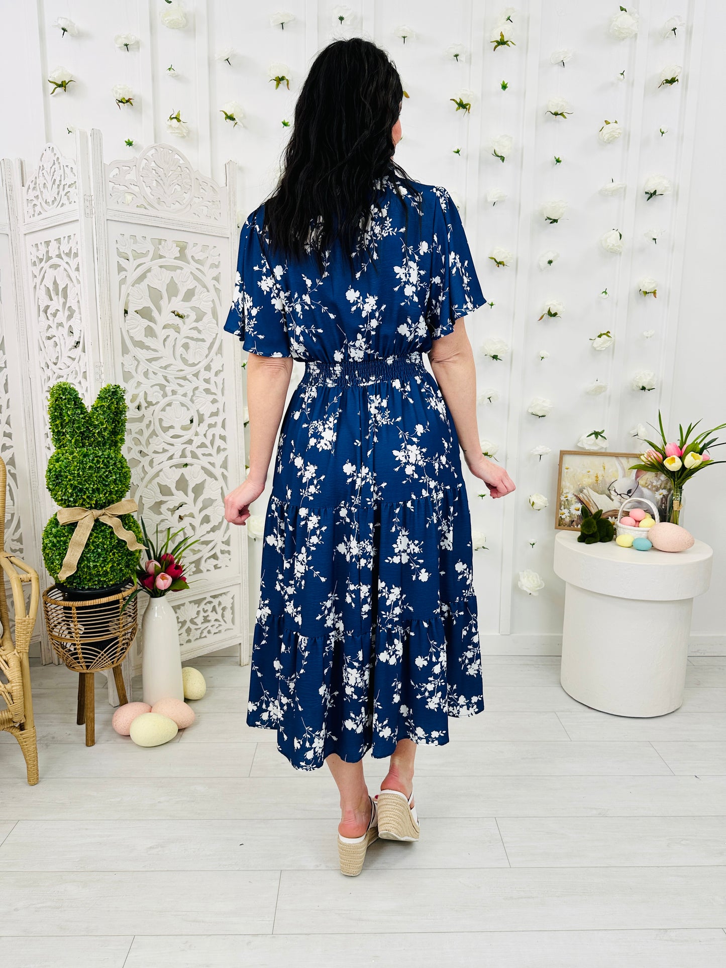 Sunday in Petals Dress In Navy