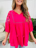 Simple Spark Top in Hot Pink