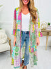 Spun In Rhythm Kimono in Green Mix