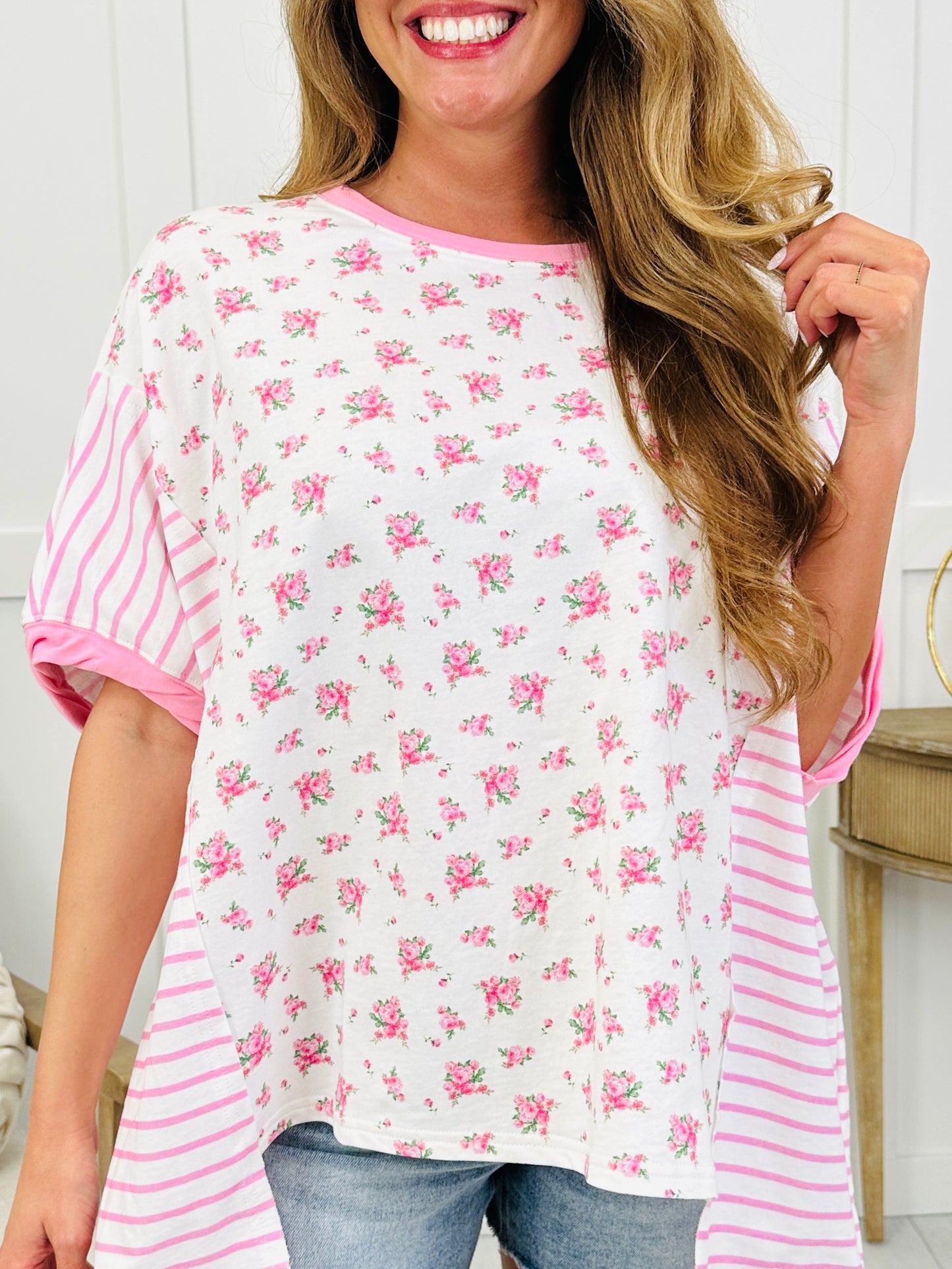 Cute Combo Top In Lt Pink