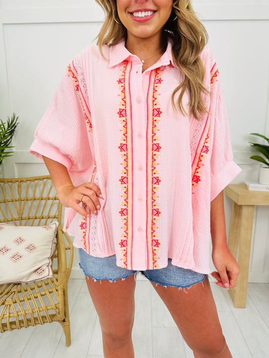 Sunset Stitches Top
