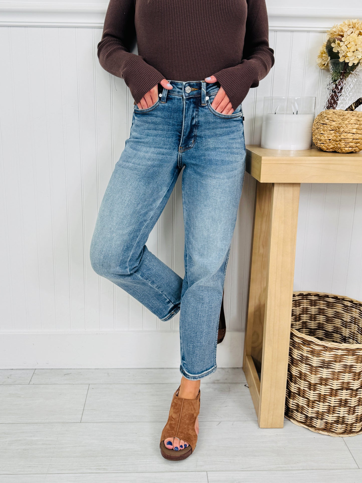 Judy Blue Endless Style Tummy Control Ankle Straight Jeans In Regular And Petite