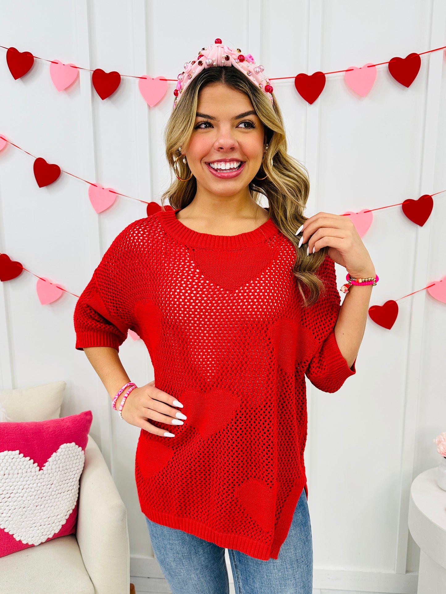 Mesh Of My Heart Sweater- Multiple Colors!