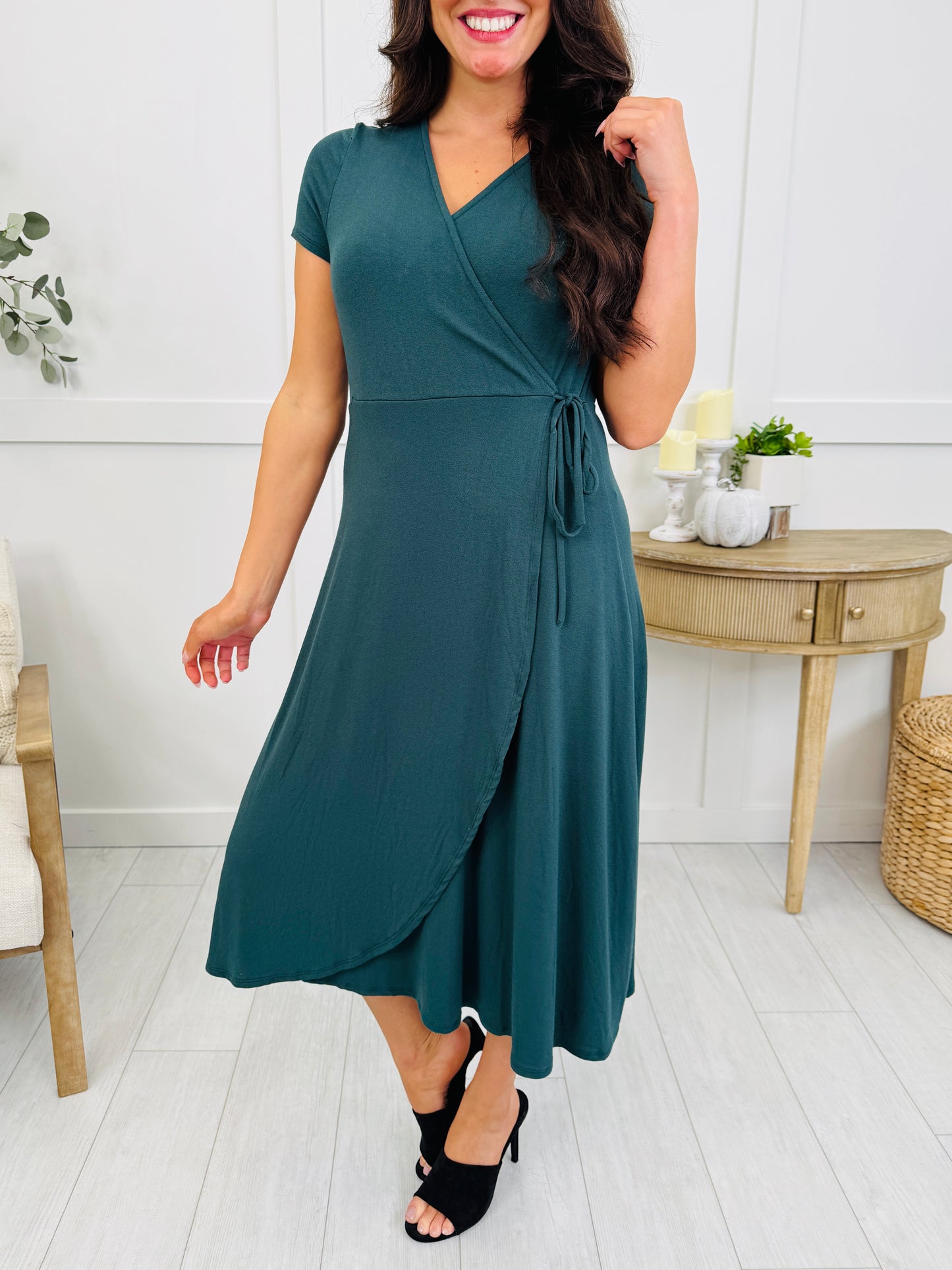 Enchanted Evening Dress In Hunter Green