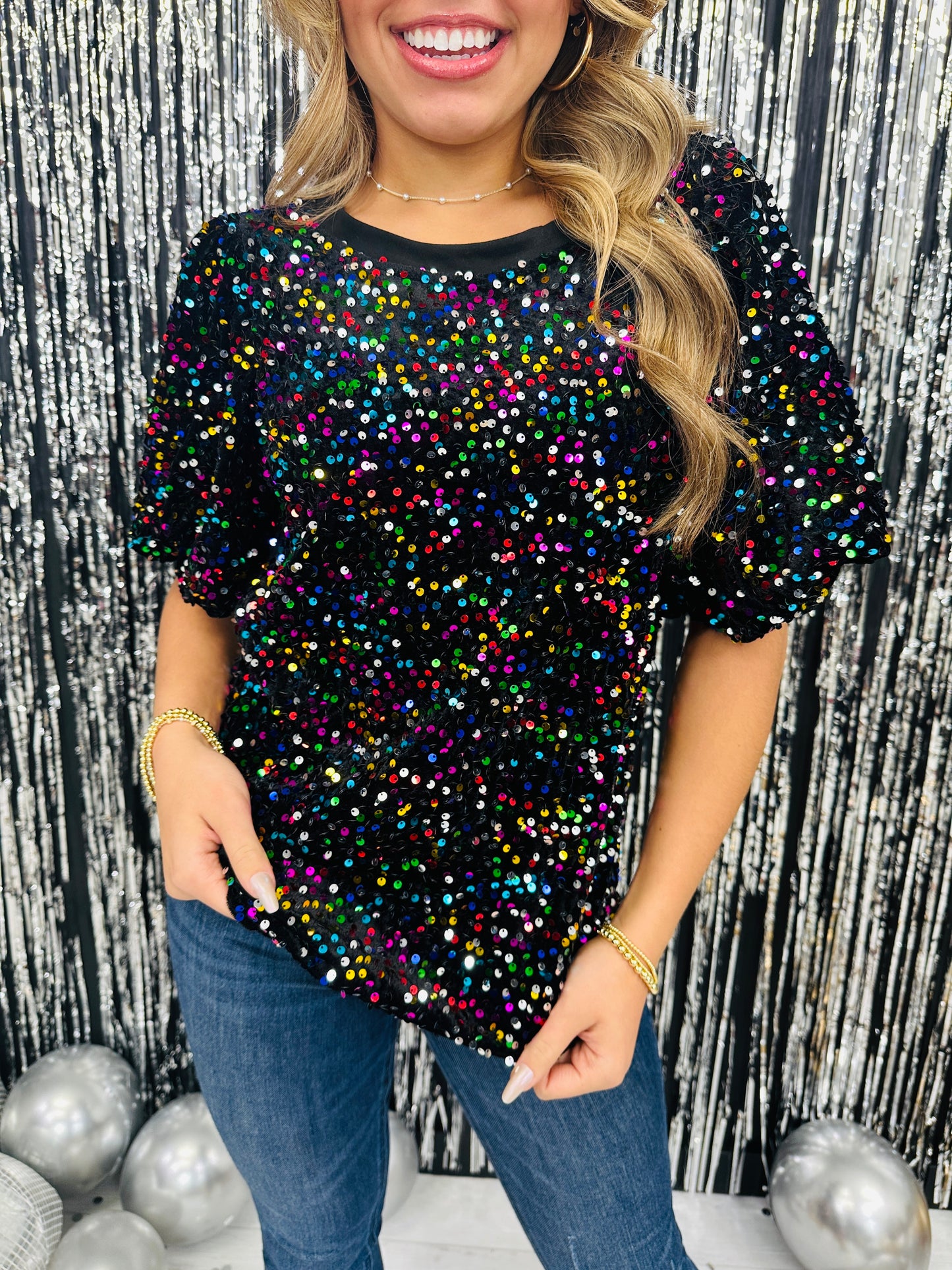 REG/CURVY Starry Night Shimmer Top