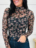 Sheer Fascination Top in Black Floral