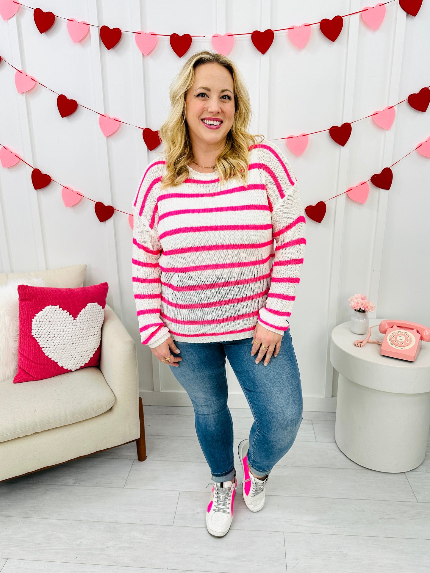 Smitten In Stripes Sweater