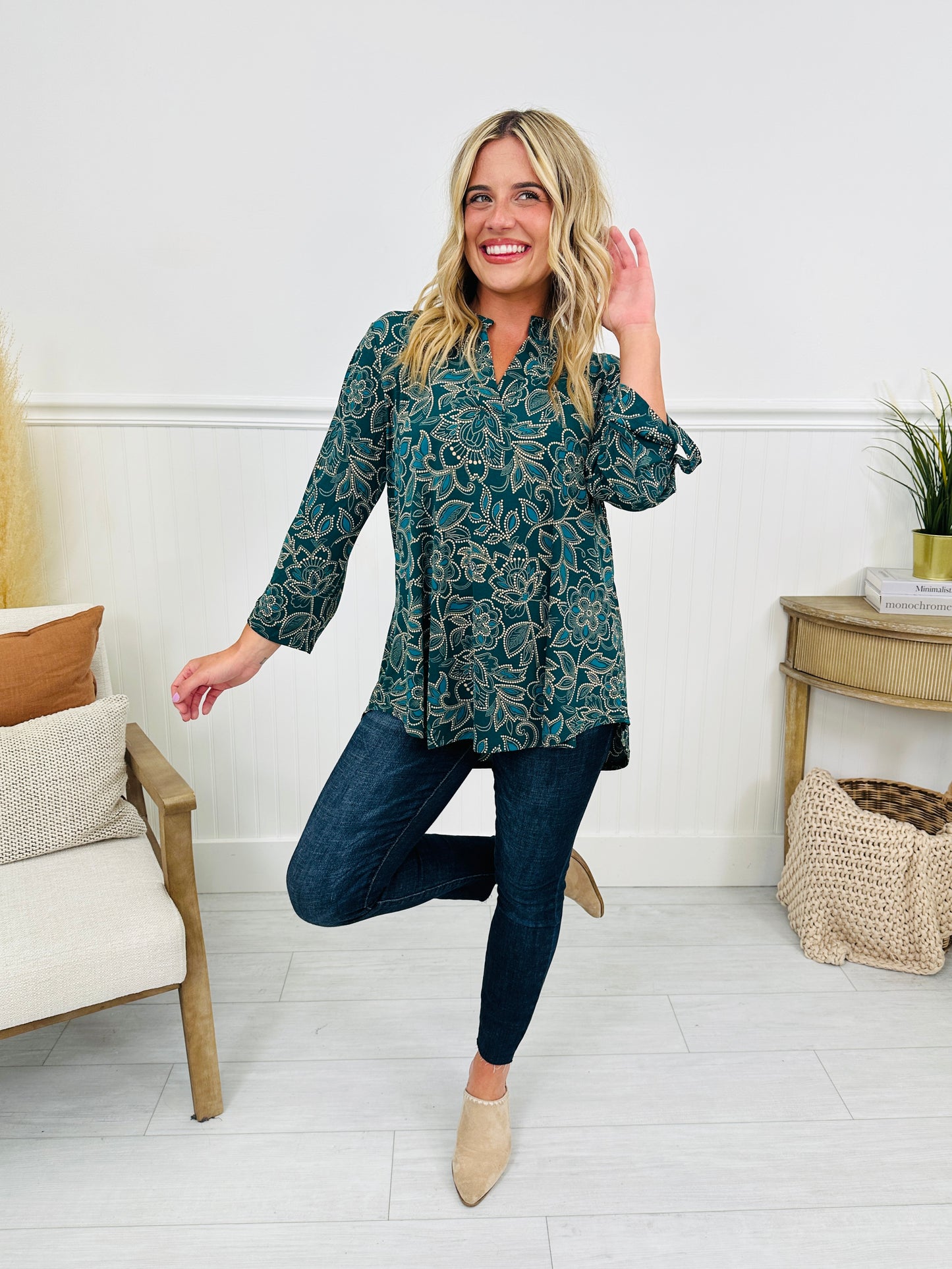 Fall Into You Top in Hunter Green