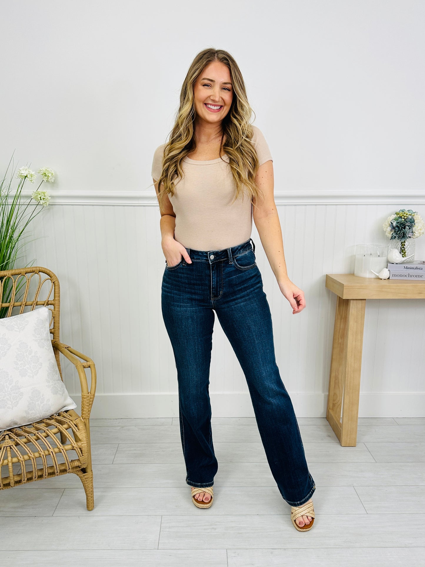 Judy Blue Say Less Bootcut Jeans with Cellphone Pocket