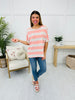 REG/CURVY Garden Stripes Top In Peach